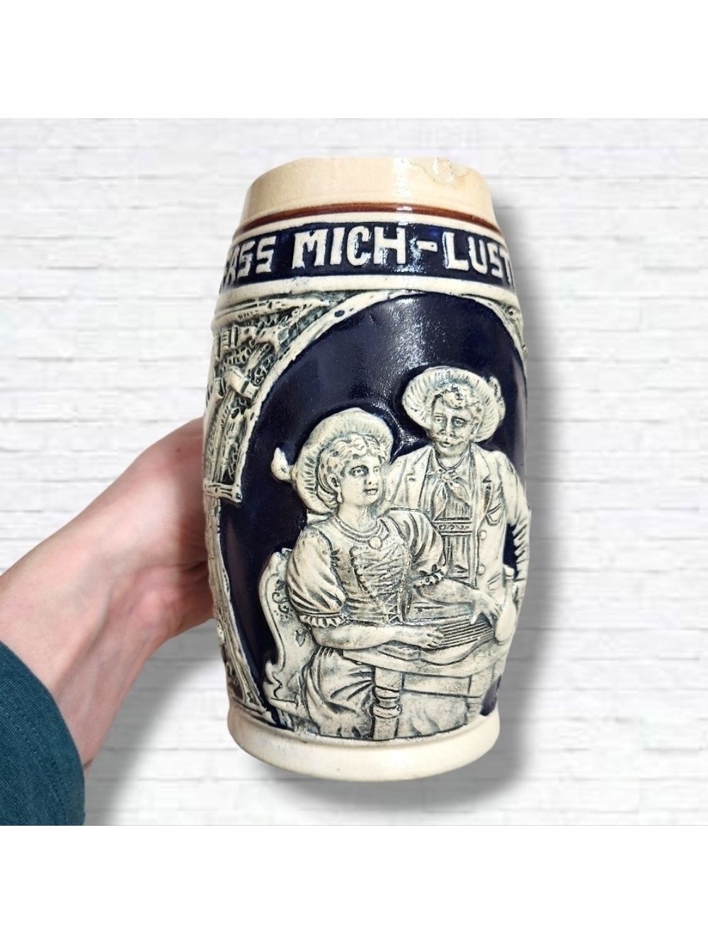 Original King 500/34 Couple Depiction Hand Painted Vintage German Beer Stein